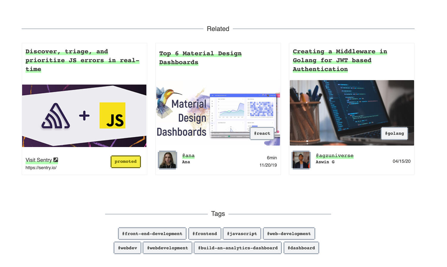 Ad by Tag at the end of a Javascript Story