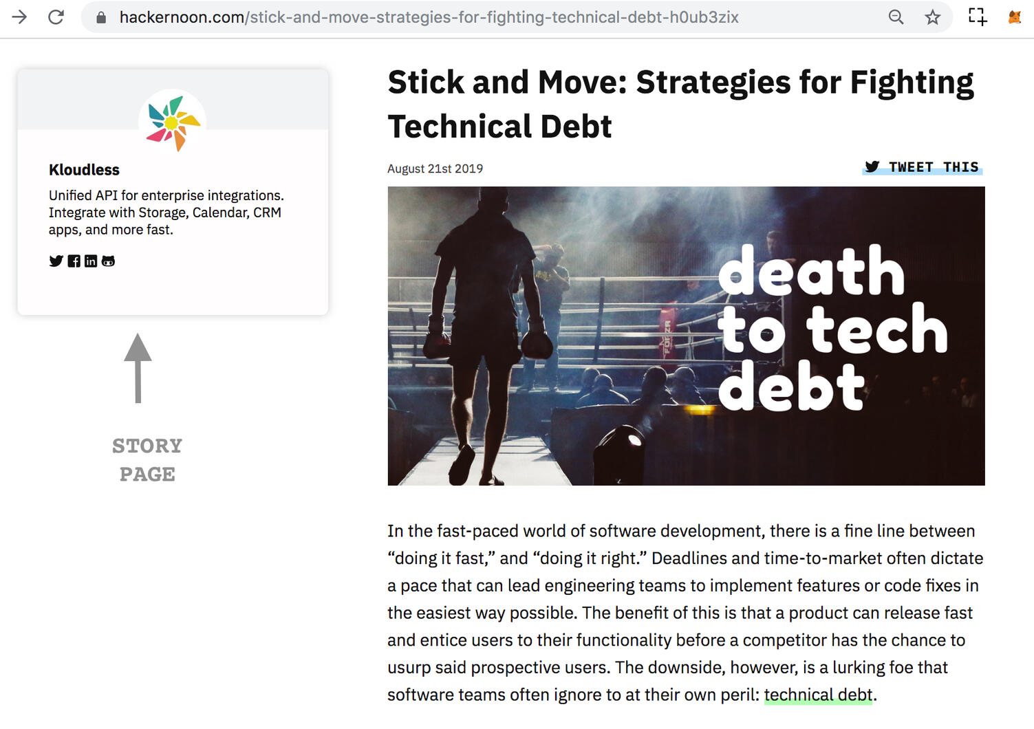 Kloudless story page