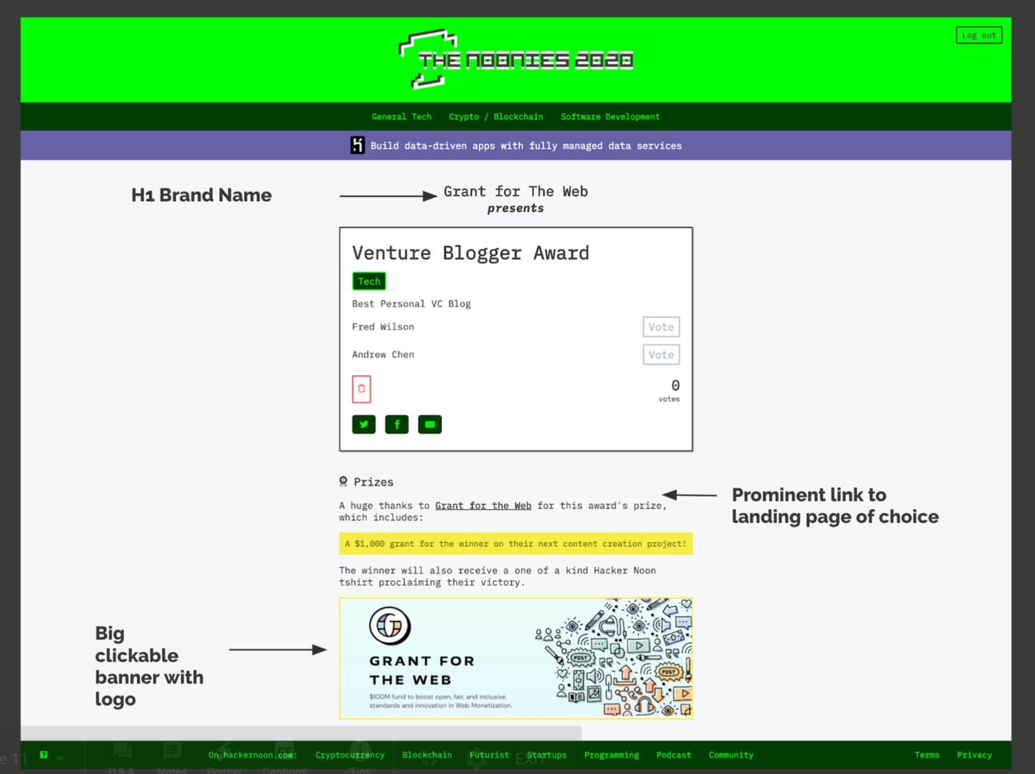 Individual Sponsor Award Example